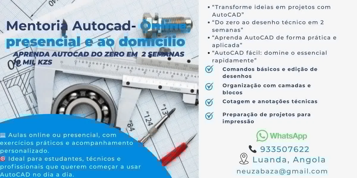 Aulas de Autocad on-line e/ou presencial